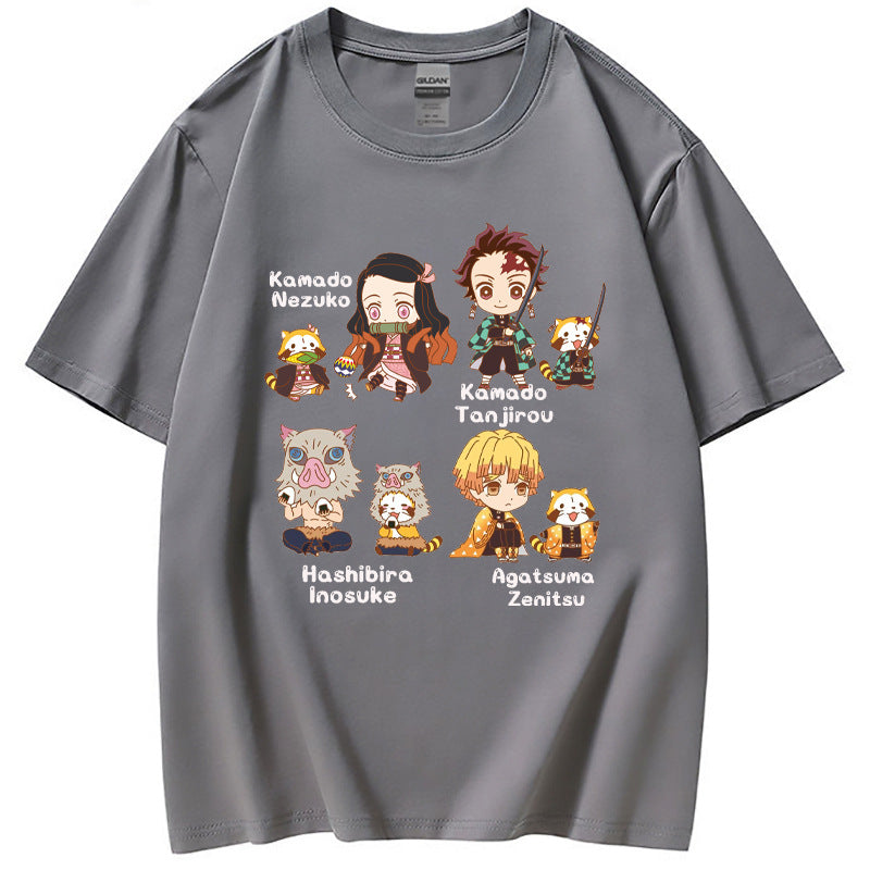 Casual Cartoon Anime Printed Short-sleeved T-shirt