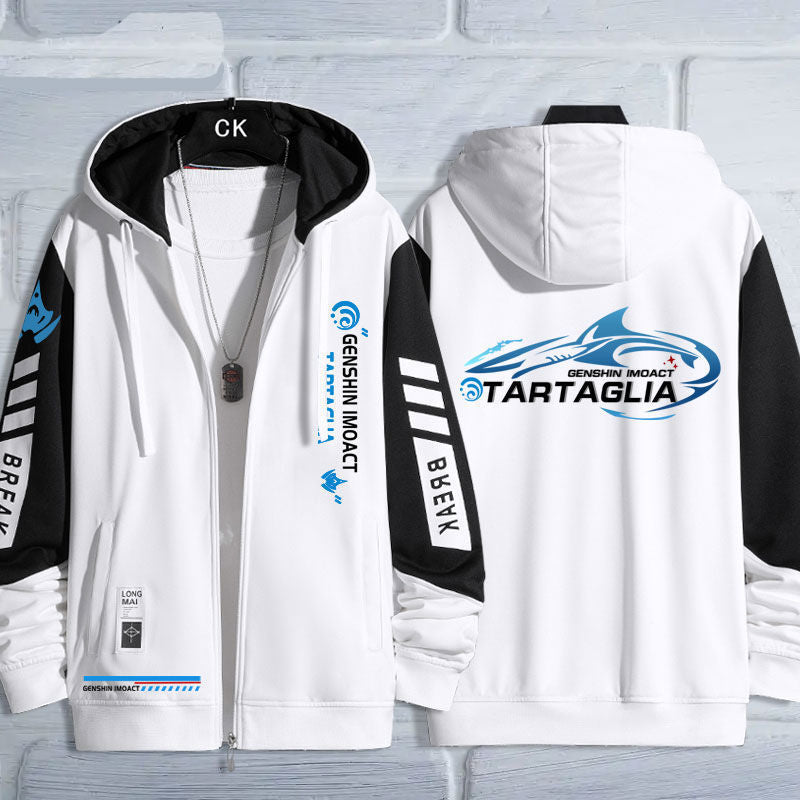 Trendy Game Logo Zipper Hooded Jacket