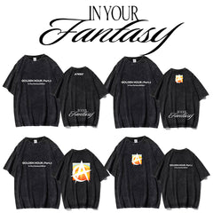 Unisex Album Logo Print Washed T-shirt