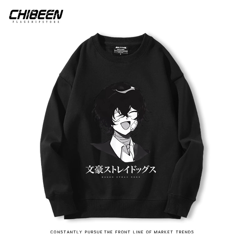 Casual Anime Printed Crew Neck Sweatshirt