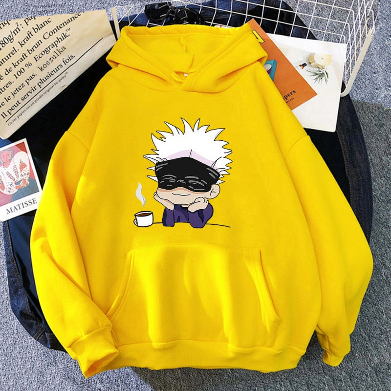 Cute Gojo Anime Printed Unisex Loose Hoodie