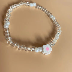 Cherry Blossom Transparent Beaded Bracelet