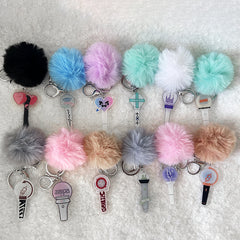 KPOP Lightstick Keychain Hairball Pendant
