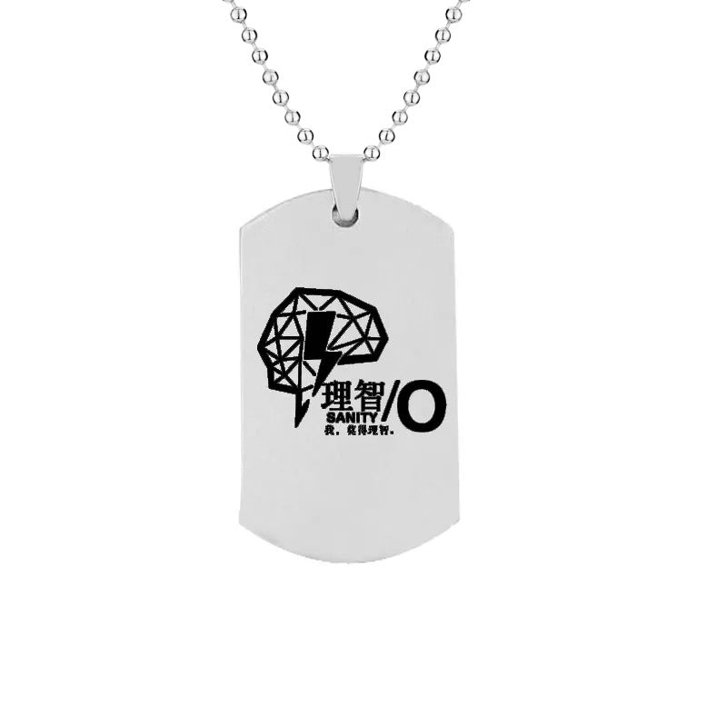 Game Cool Pattern Silver/black Tag Necklace