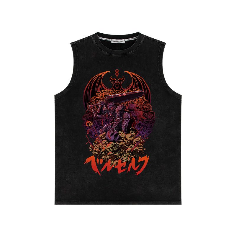 Retro Men's Anime Loose Sleeveless Vest