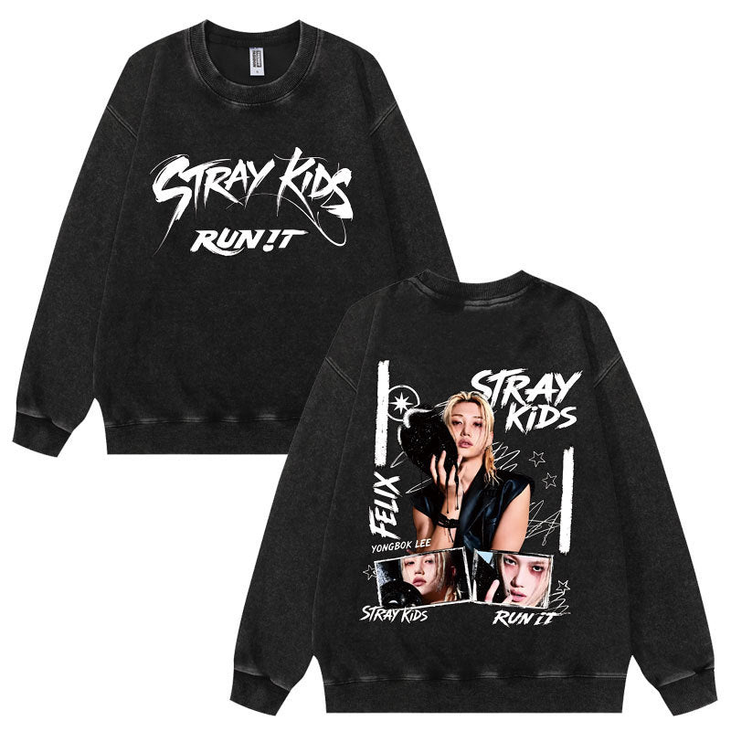 Vintage SKZ RUN IT Crew Neck Wash Sweatshirt
