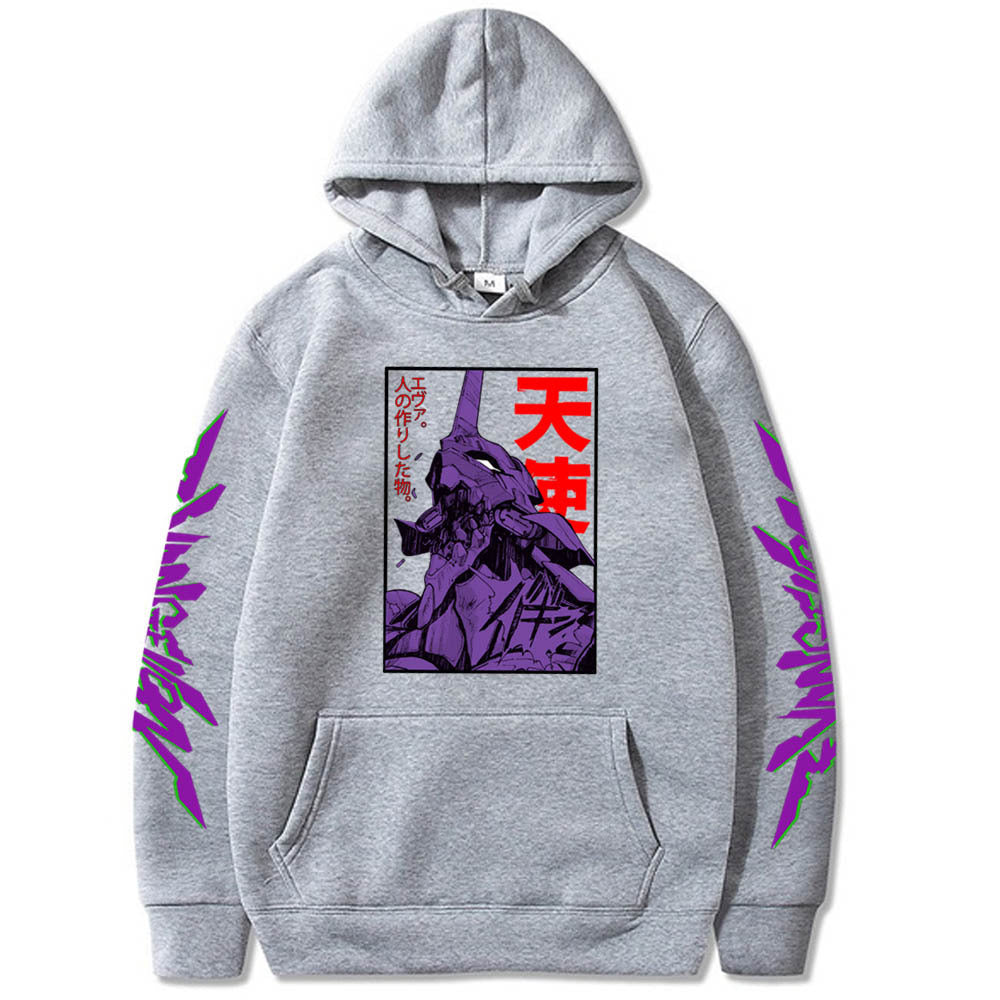 Casual Anime Ayanami Print Loose Hoodie