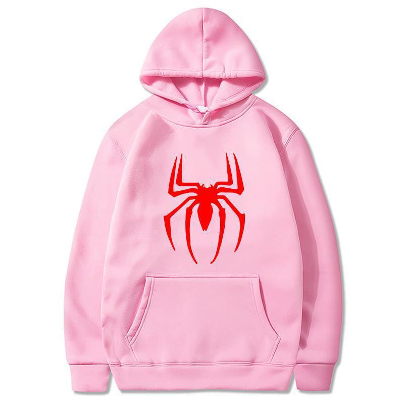 Trendy Spider Print Casual Loose Hoodie