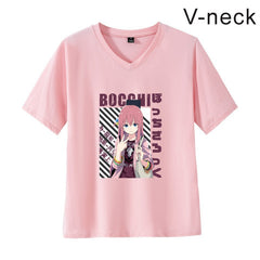 BOCCHI Anime V-neck Short-sleeved T-shirt