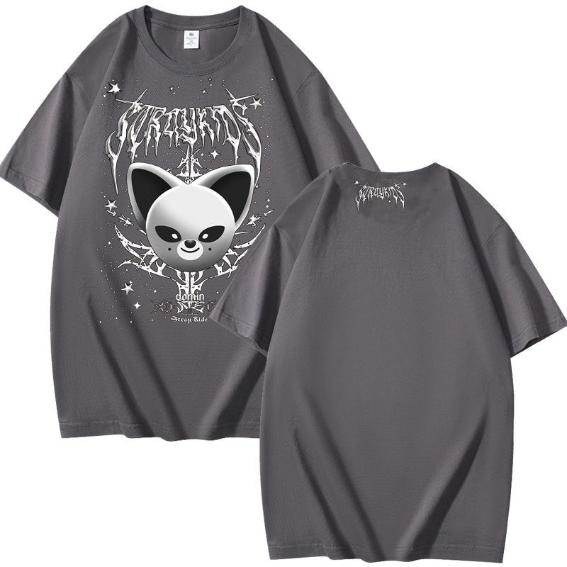 Evil Foxi.ny Print Short-sleeved Cotton T-shirt