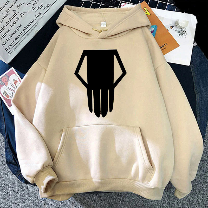 Unisex Anime Logo Printed Casual Loose Hoodie