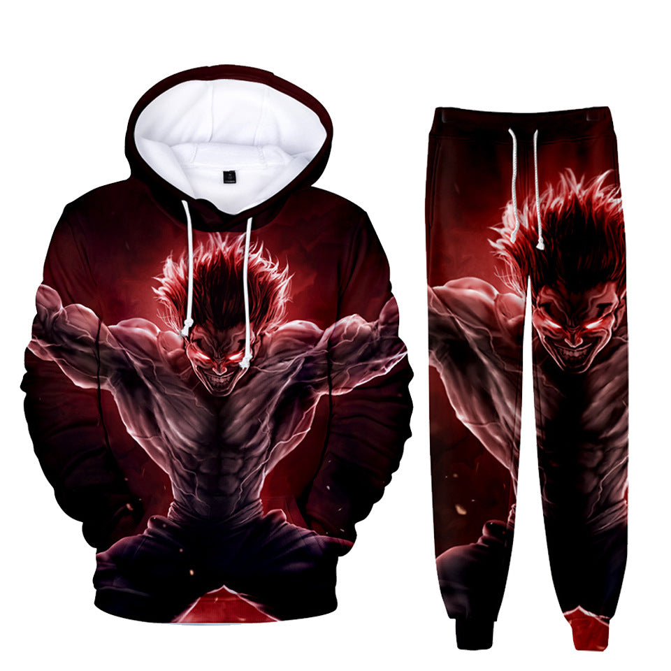 Unisex Anime Digital Print Hoodie Pants Set