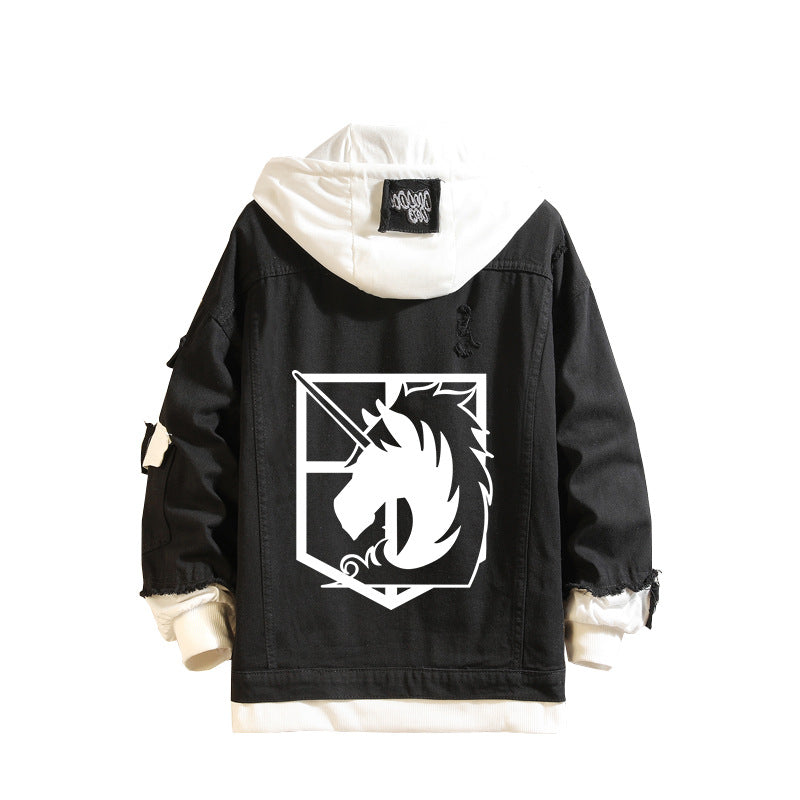 Unisex Wings of Freedom Anime Denim Jacket
