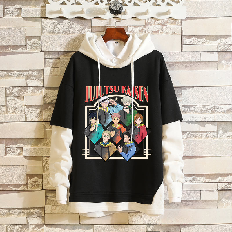 Unisex Anime Pattern Pullover Loose Hoodie