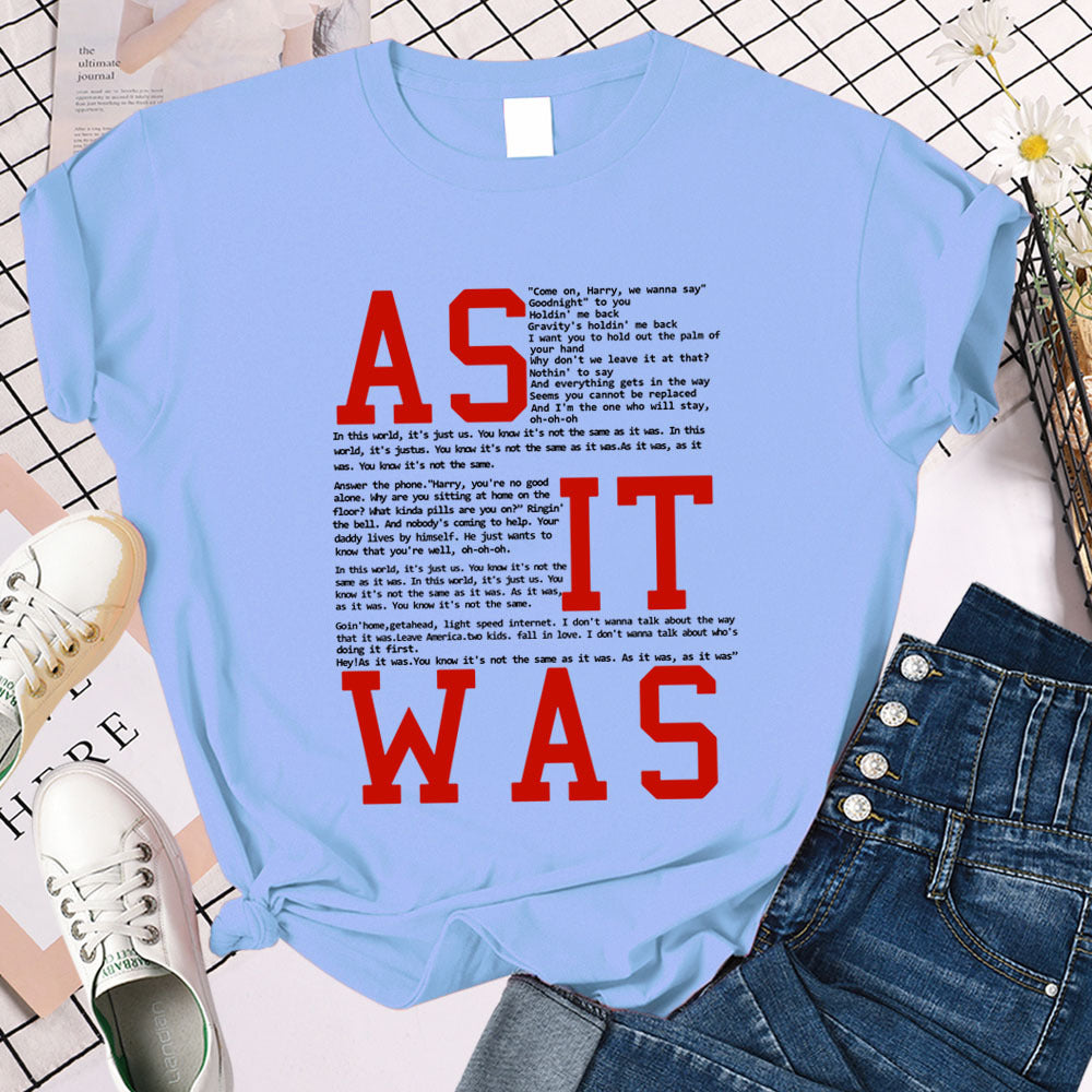 Women's Letter Printed Casual Loose T-shirt