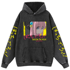 Retro Anime Pattern Washed Cotton Hoodie