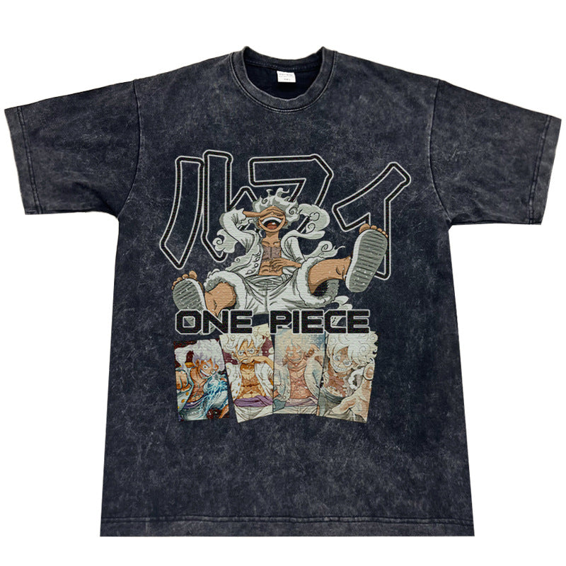 Luffy Short Sleeve Loose Washed T-Shirt