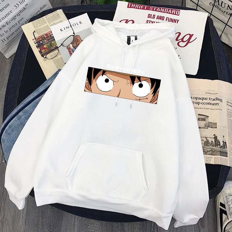 Unisex Casual Luffy Printed Pullover Hoodie