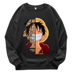 Unisex Luffy Printed Crew Neck Long-sleeved Sweatshirt