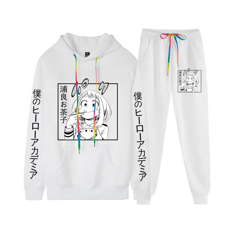 Men's Anime Casual Hoodie Trousers Suit