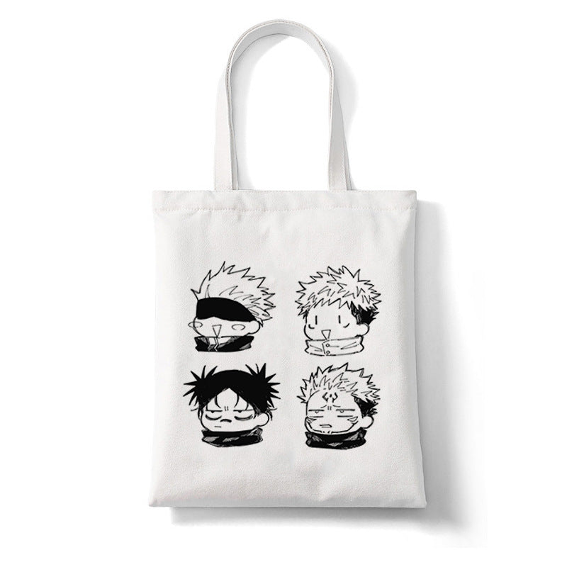 Trendy Anime Printed Canvas Shoulder Tote Bag