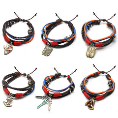 Retro Anime Logo Leather Bracelet