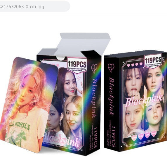 124pcs KPOP Holographic Cards