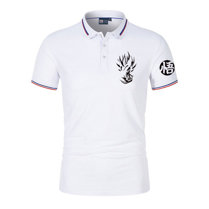 Men's Anime Print Sports Polo T-Shirt