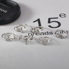 Chic Titanium Steel Kpop Logo Ring