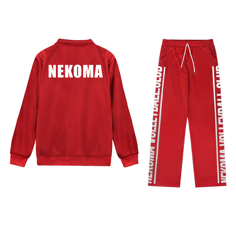 Unisex Nekoma High Coat and Pants Cosplay Tracksuit