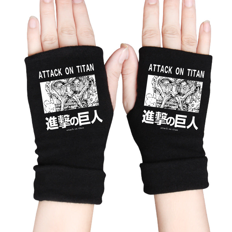 Trendy Anime Half Finger Gloves