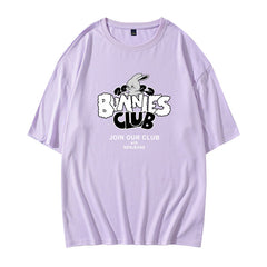 BUNNIES CLUB Rabbit Print Short Sleeve T-Shirt