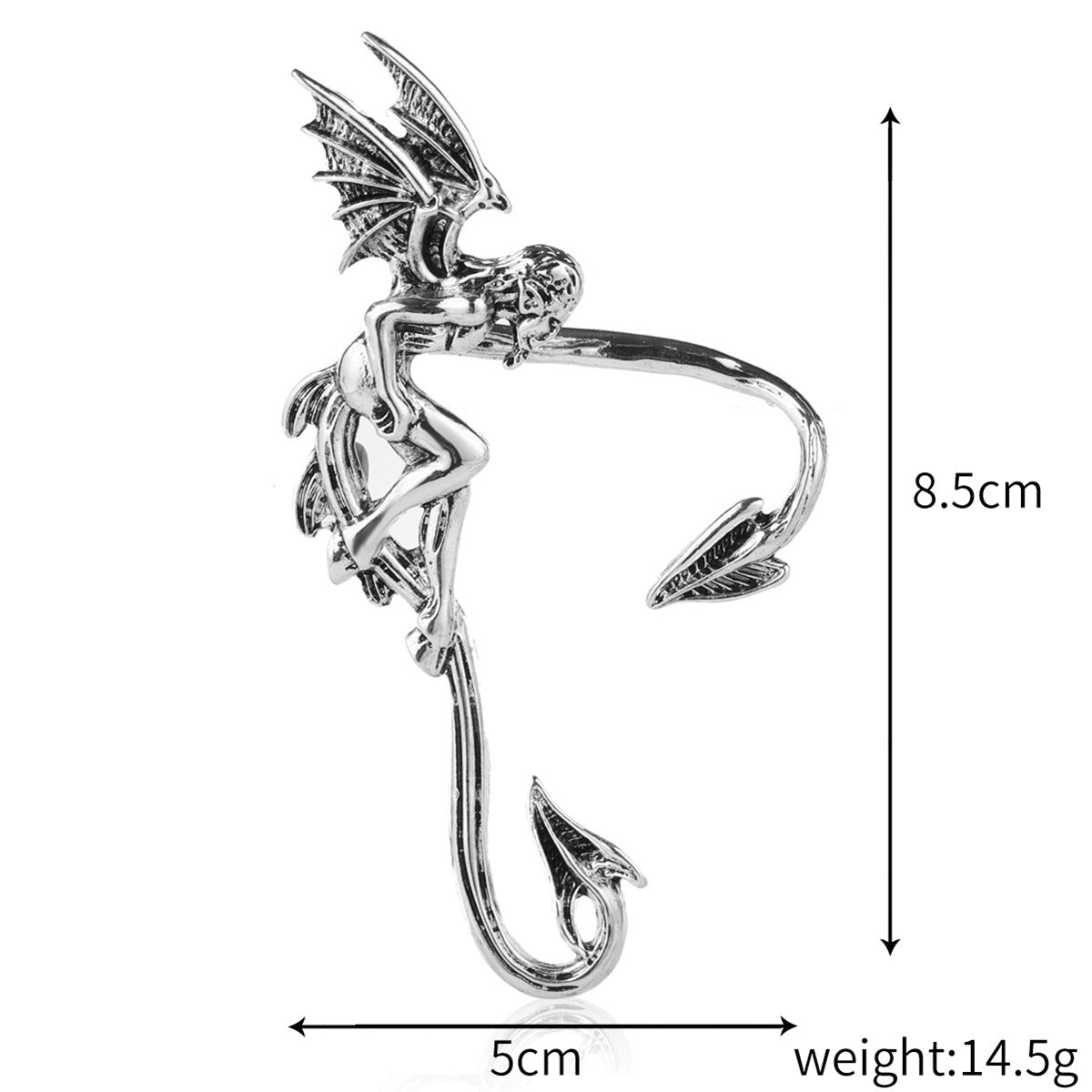 Dark Gothic Demon Dragon Earrings Ear Clips