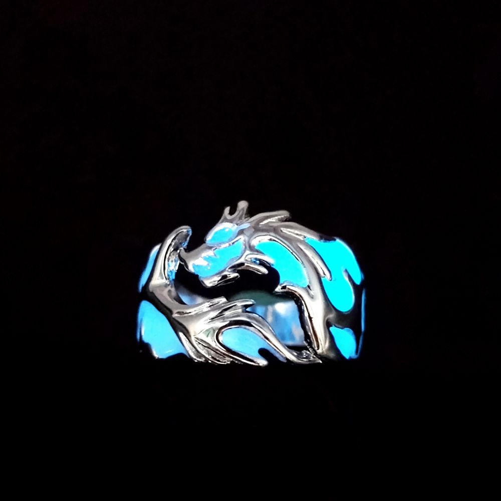 Creative Luminous Dragon Retro Men's Rings