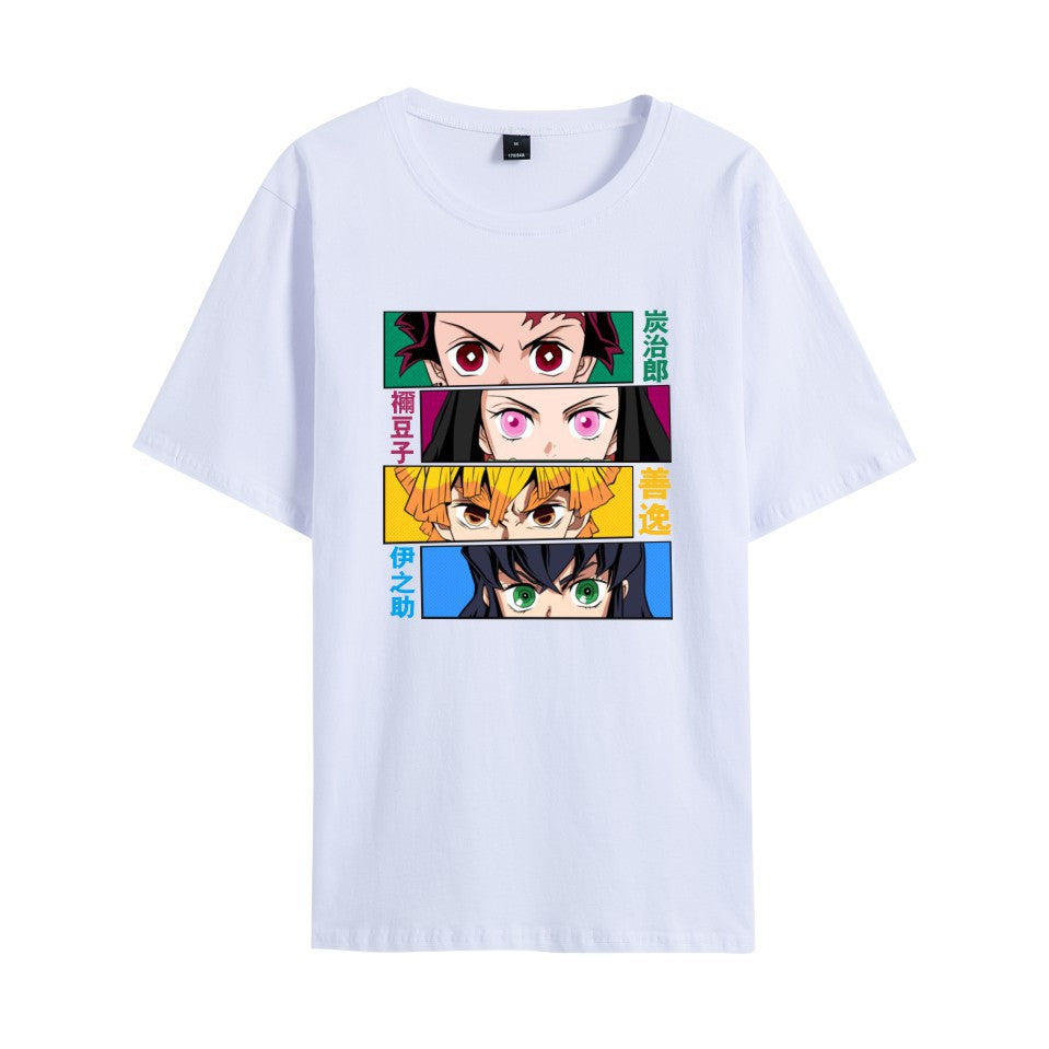 Unisex Casual Anime Round Neck Loose T-shirt