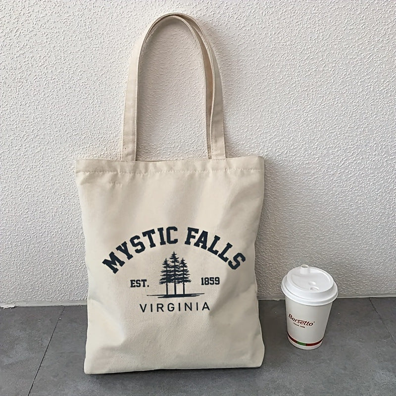 Mystic Falls Printed Canvas Tote Bag