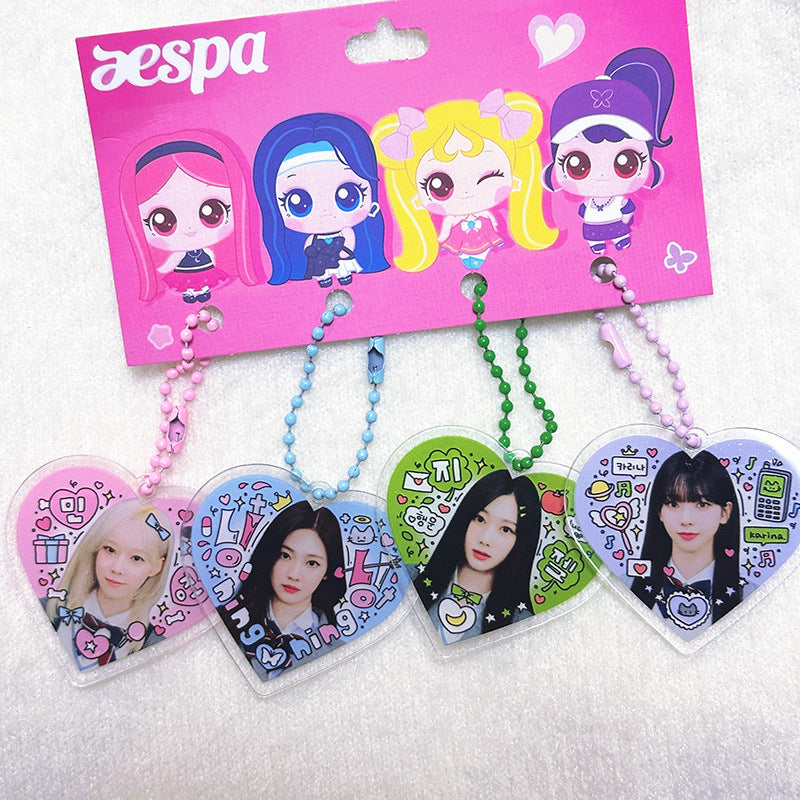AE "My World" Acrylic Heart-shaped Pendant Set