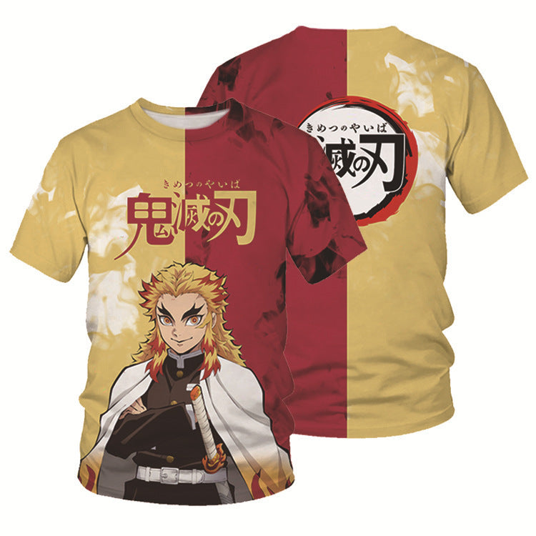 Unisex Anime Digital Print Short-sleeved T-shirt