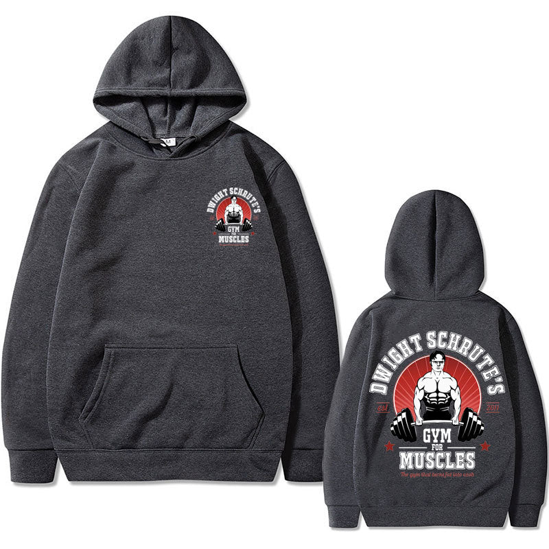 Dwight Schrute Gym for Muscles Print Hoodie
