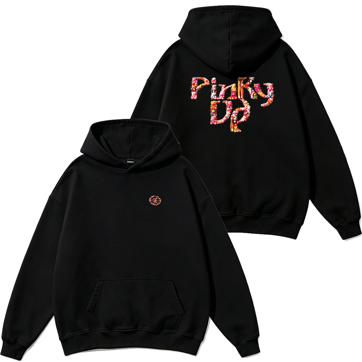 Pinky Up Letter Printed Hoodie Top