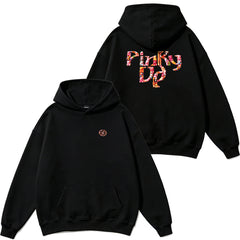 Pinky Up Letter Printed Hoodie Top