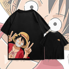 Unisex Luffy Cotton Short-sleeved Loose T-shirt