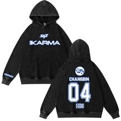 SKZ KARMA LOGO Washed Hoodie Top