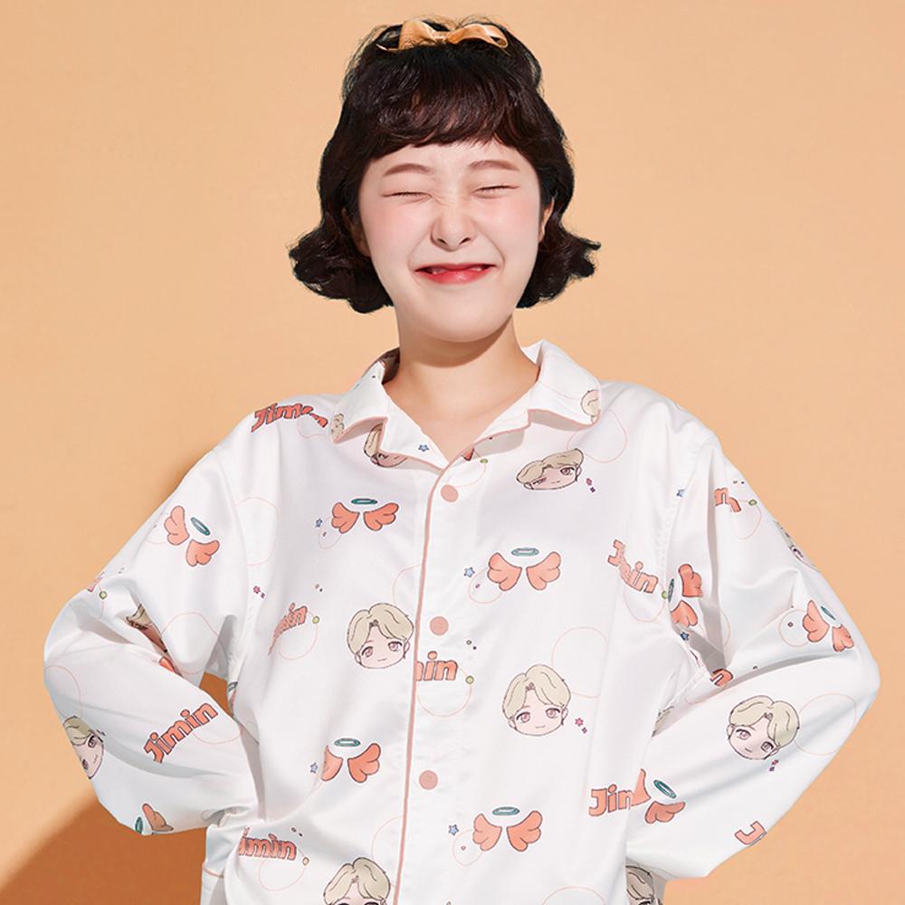 Cute Kpop Cartoon Long Sleeve Pajamas Set