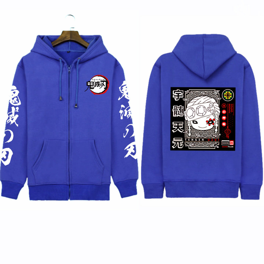 Unisex Anime Pattern Casual Zip Up Hoodie