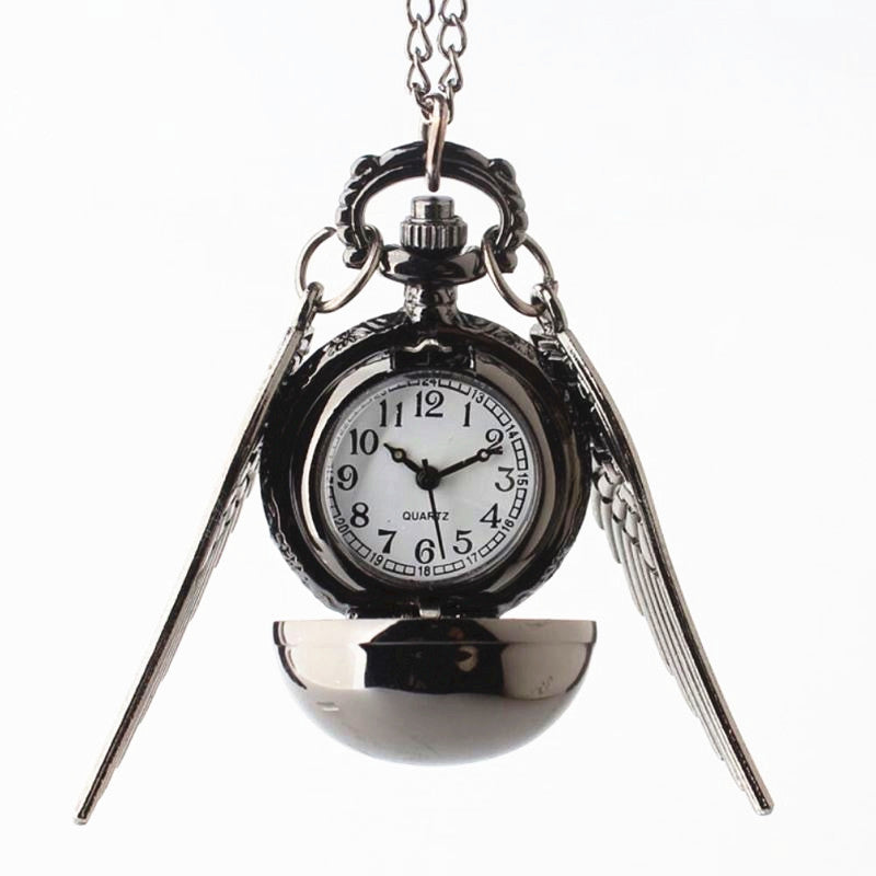 Quidditch Flip Pocket Watch Necklace