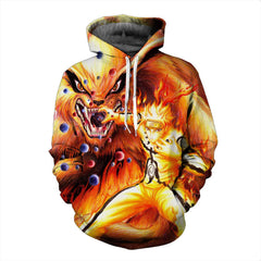 Unisex Anime 3D Printed Loose Pullover Hoodie