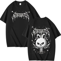 Kpop Evil Cartoon Print Cotton Short-sleeved T-shirt