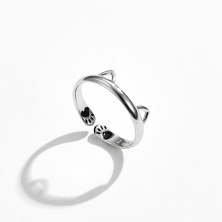 Cute Cat Ear Paw Ring