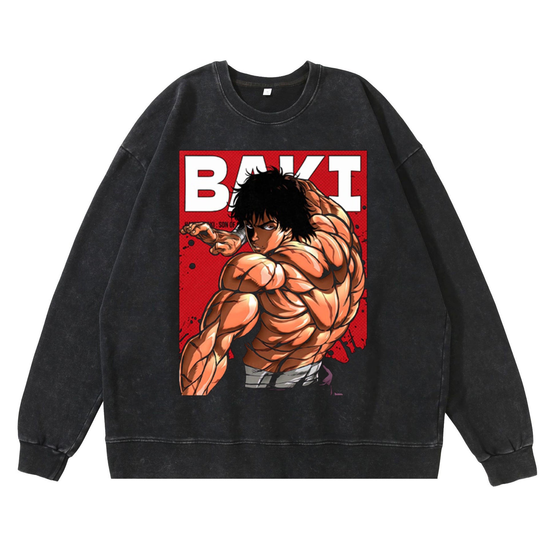 Unisex Vintage Baki Hanma Crew Neck Sweatshirt